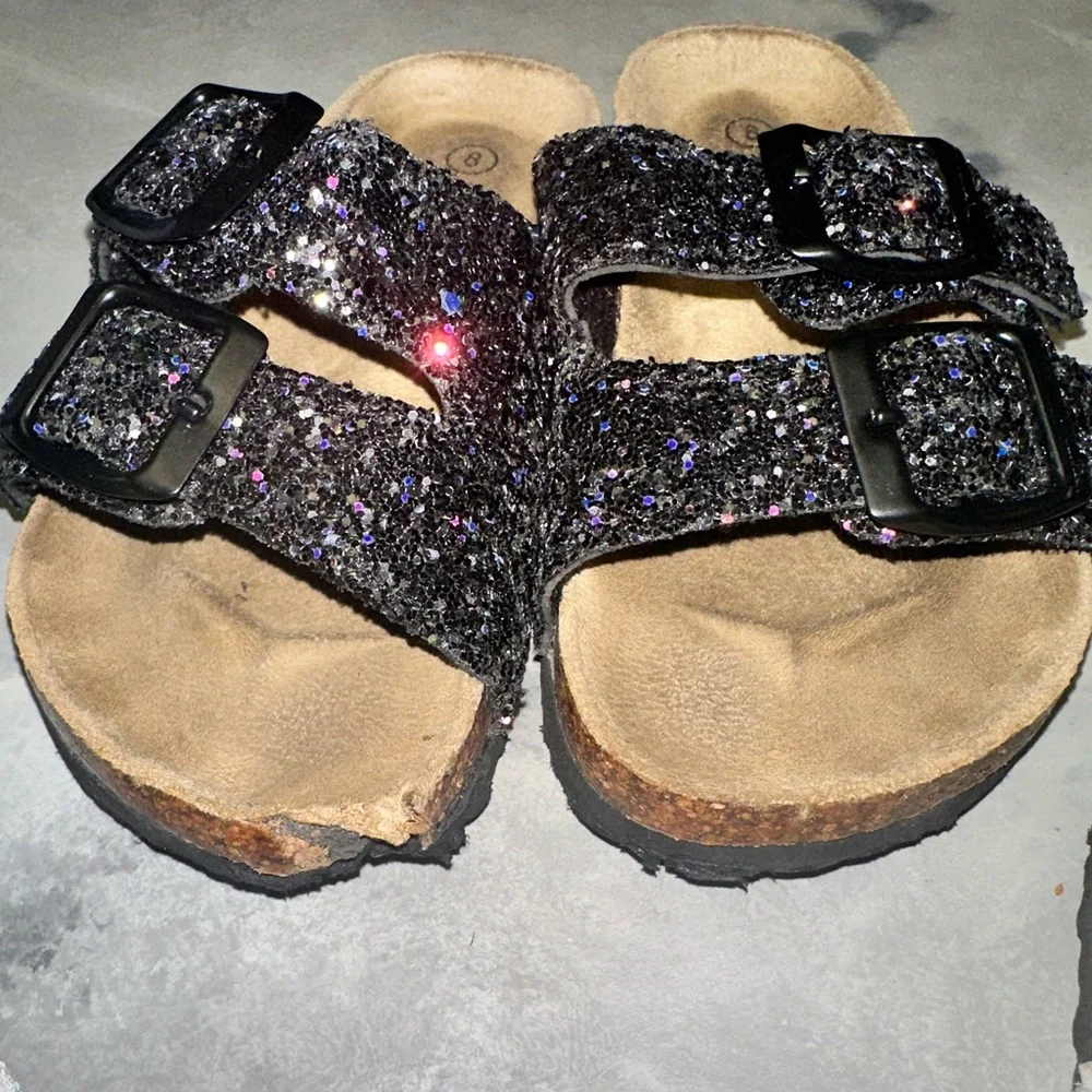 Bundle Of Sparkle In Pink Birkley Sandals (3 Pair) Kids Size‎ 6 & 8